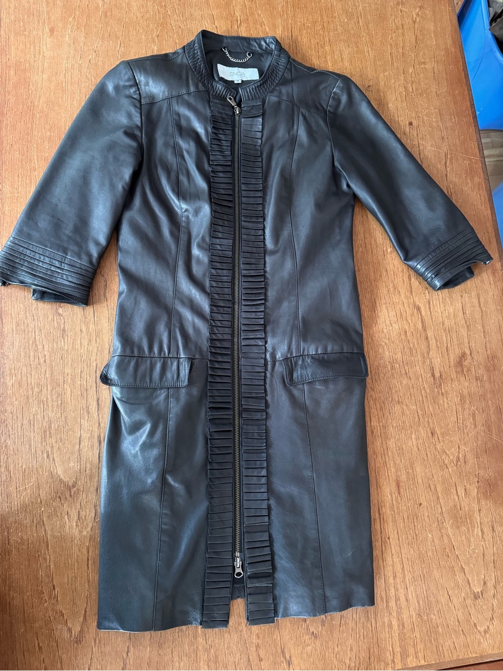 SNOB Danish 100% Lamb Leather Coat Dress Jacket S